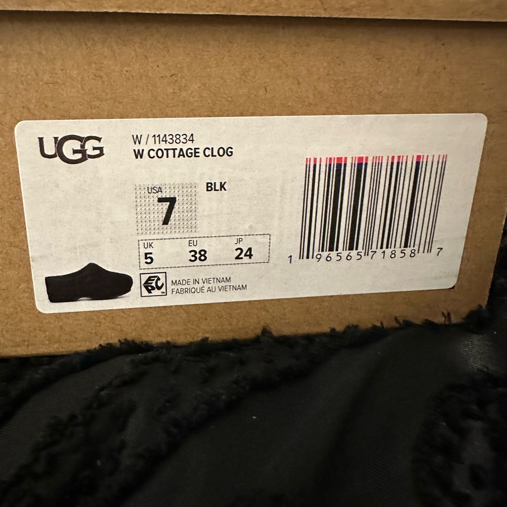 UGG Black Cottage Clogs
